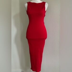 Fashion Nova Women’s Ribbed Bodycon Red Tank Dress